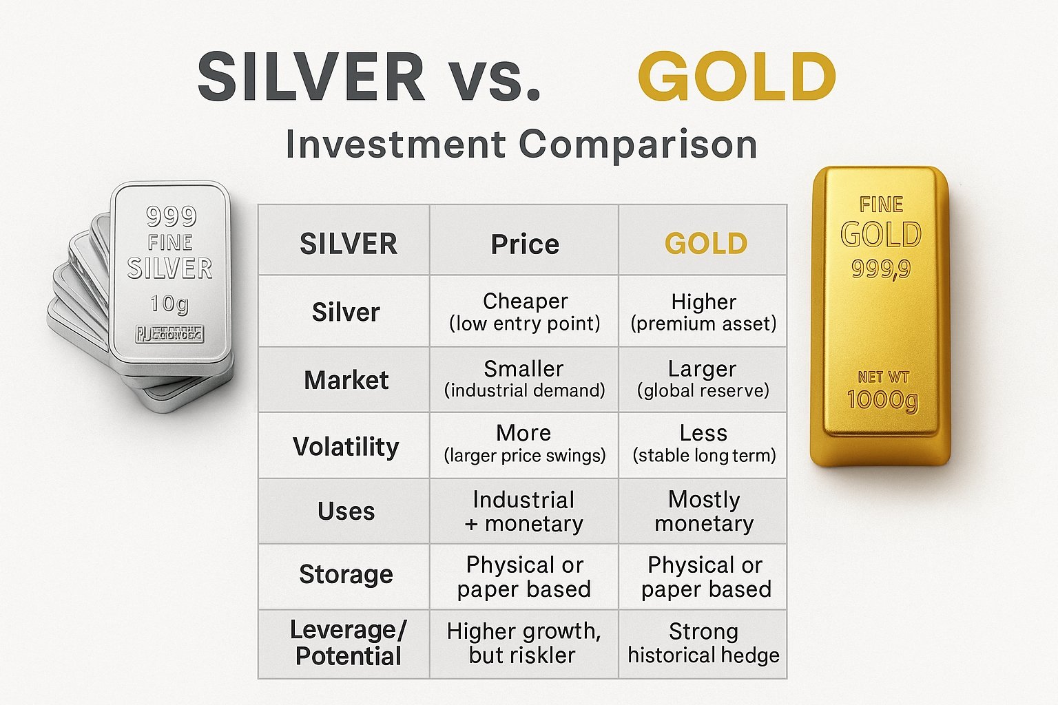 silver vs gold investment comparison silver vs gold investment comparison