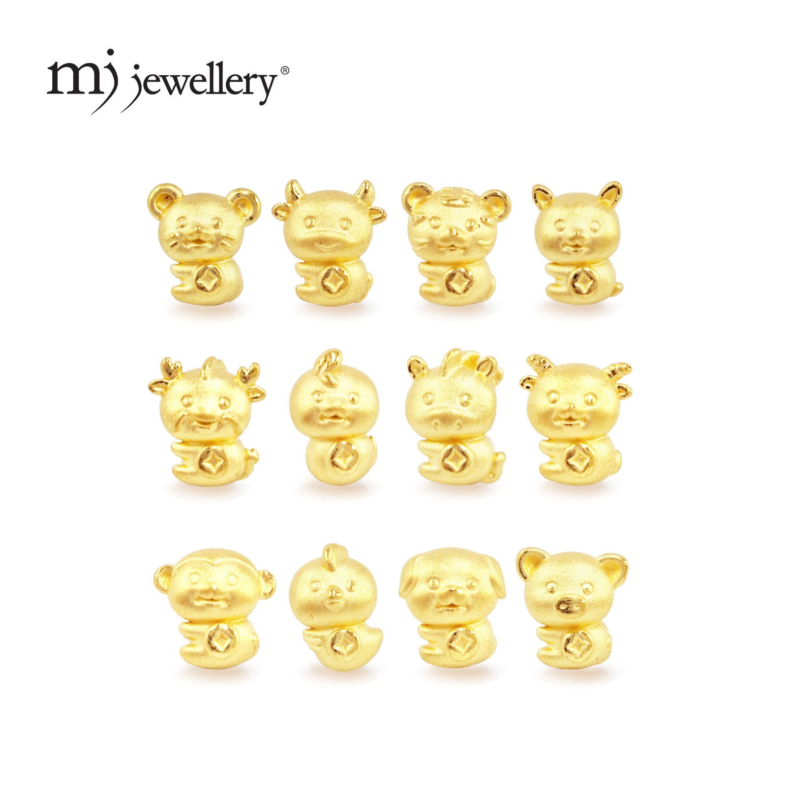 MJ Jewellery 3D 999.9 Pure Gold 12 Zodiac Charm B650 1