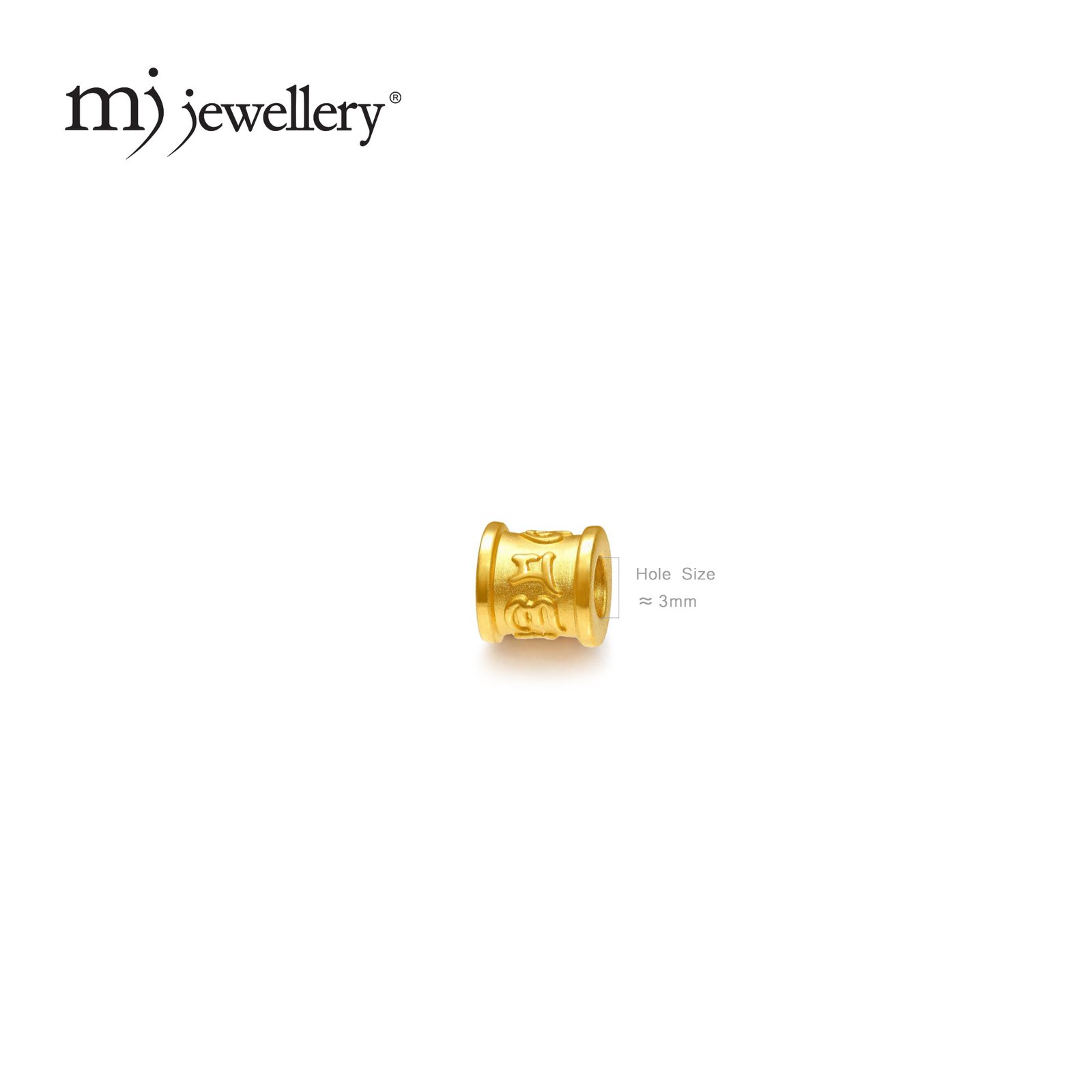 MJ Jewellery 3D 999.9 Pure Gold Mini Six Word Mantra Charm B805 3