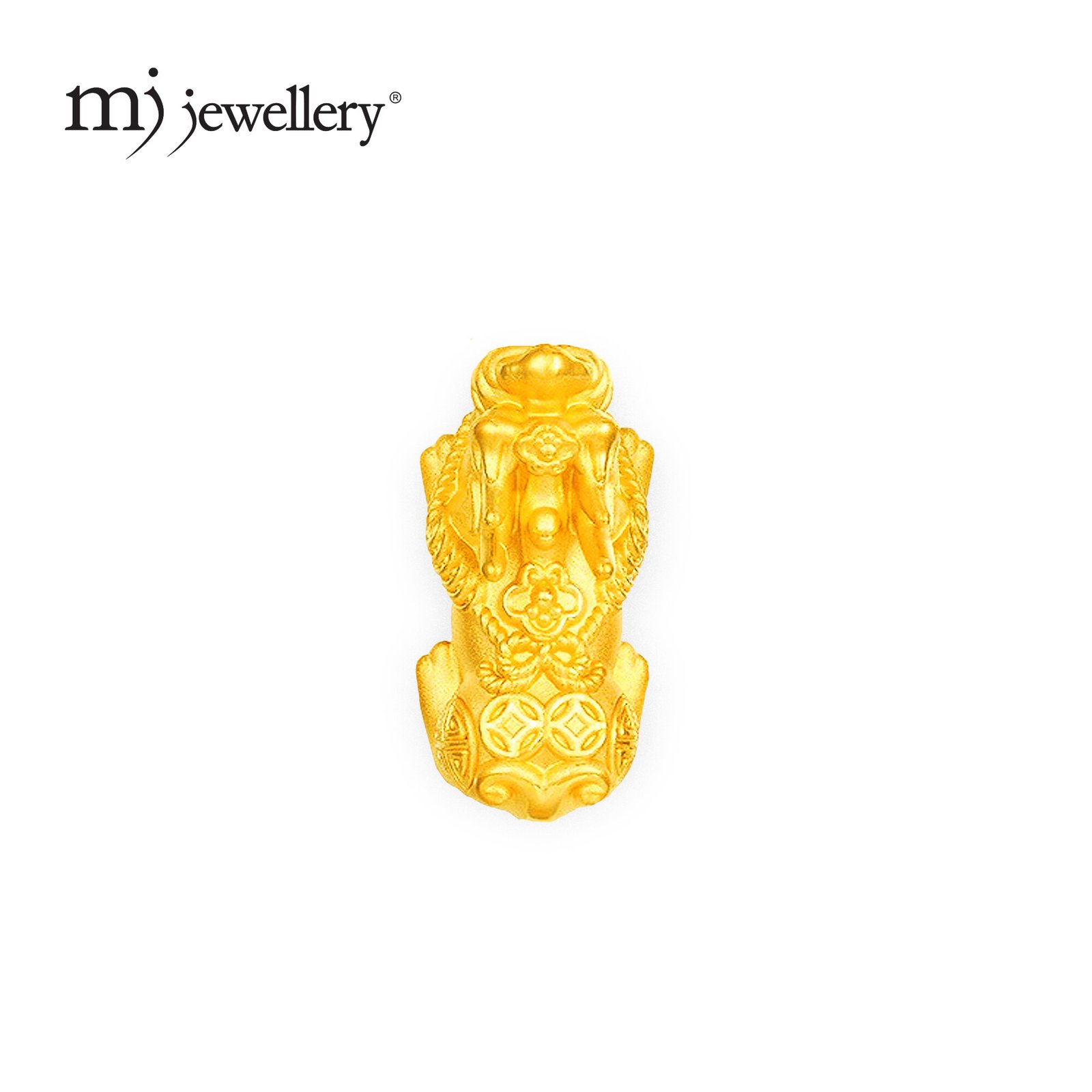 MJ Jewellery 3D 999.9 Pure Gold Pixiu Charm Pendant 2