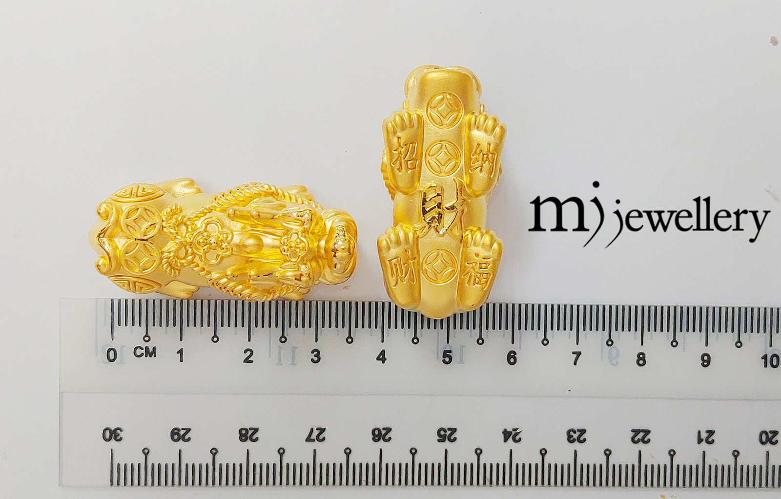 MJ Jewellery 3D 999.9 Pure Gold Pixiu Charm Pendant 4