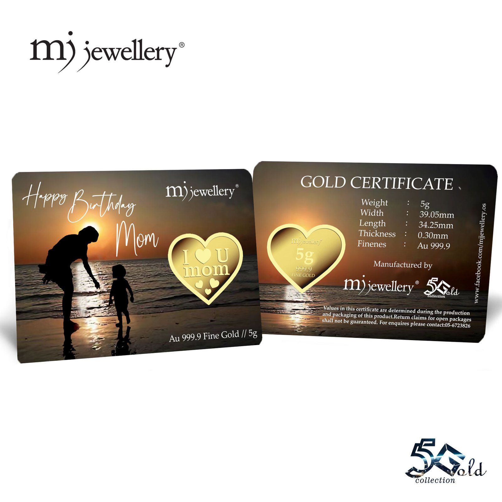 MJ Jewellery 5G Collection 999.9 Gold Bar F40 4