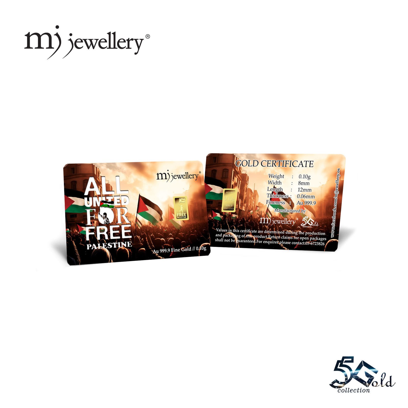 MJ Jewellery 5G Gold Collection F51 – 999.9 Fine Gold Bar 2