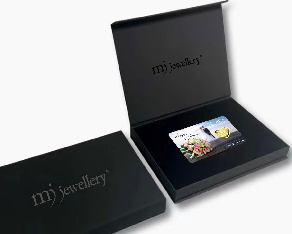 MJ Jewellery 999.9 Chinese Wedding Gold Bar Card F43 5