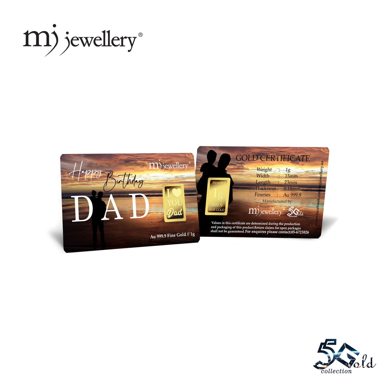MJ Jewellery 999.9 Gold Bar – Happy Birthday Dad Edition 2