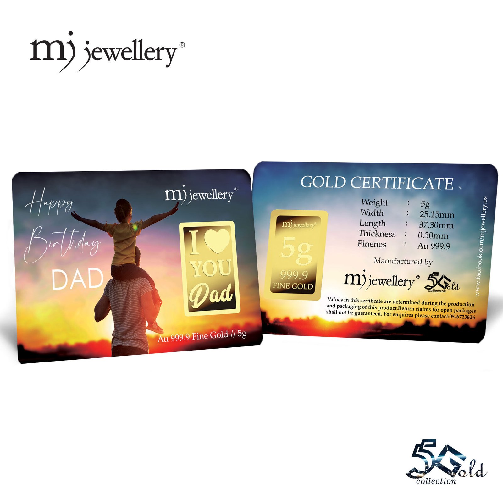 MJ Jewellery 999.9 Gold Bar – Happy Birthday Dad Edition 5