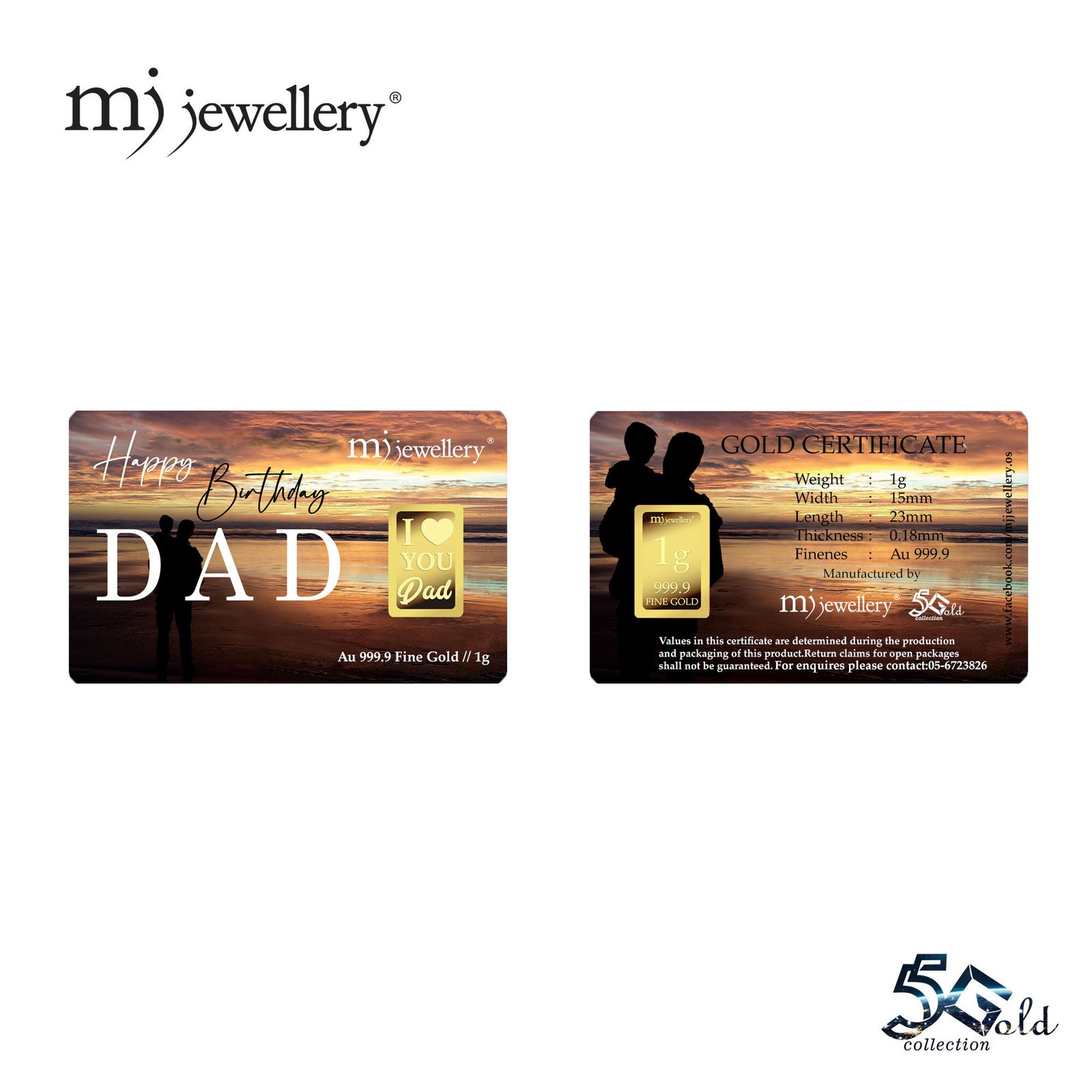 MJ Jewellery 999.9 Gold Bar – Happy Birthday Dad Edition 6
