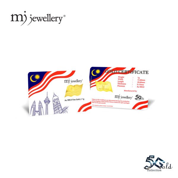 MJ Jewellery 999.9 Gold Bar – Malaysia Flag Design 1g 5G Collection (F26) 1