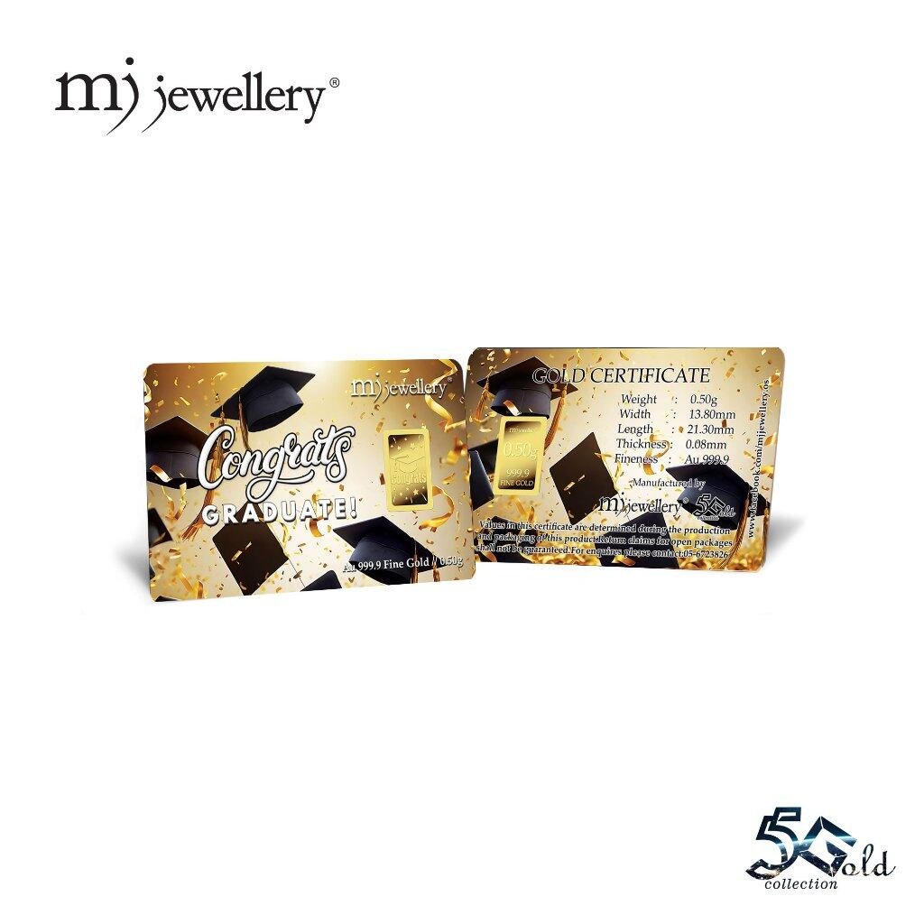 MJ Jewellery 999.9 Gold Congratulations Customize Bar F62 3
