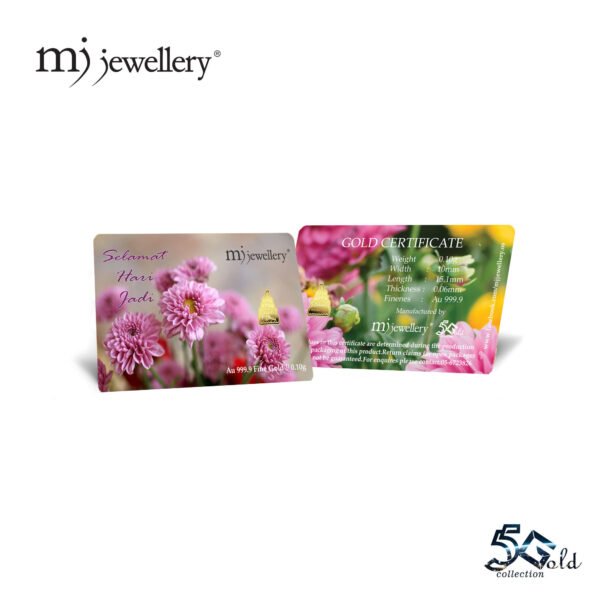 MJ Jewellery 999.9 Happy Birthday Gold Bar Card (F34) 5