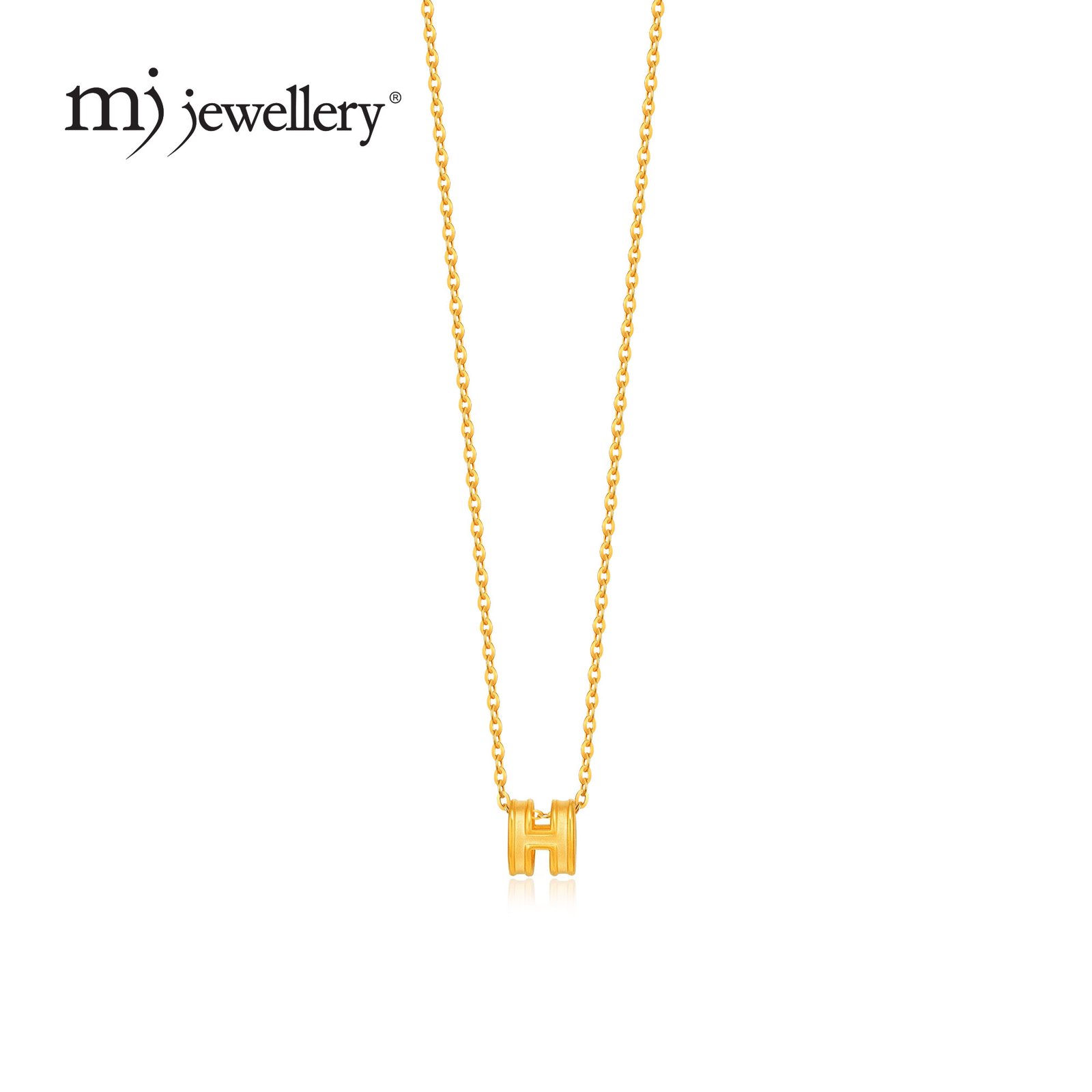 MJ Jewellery 999.9 Pure Gold Mini H Pendant B804 2