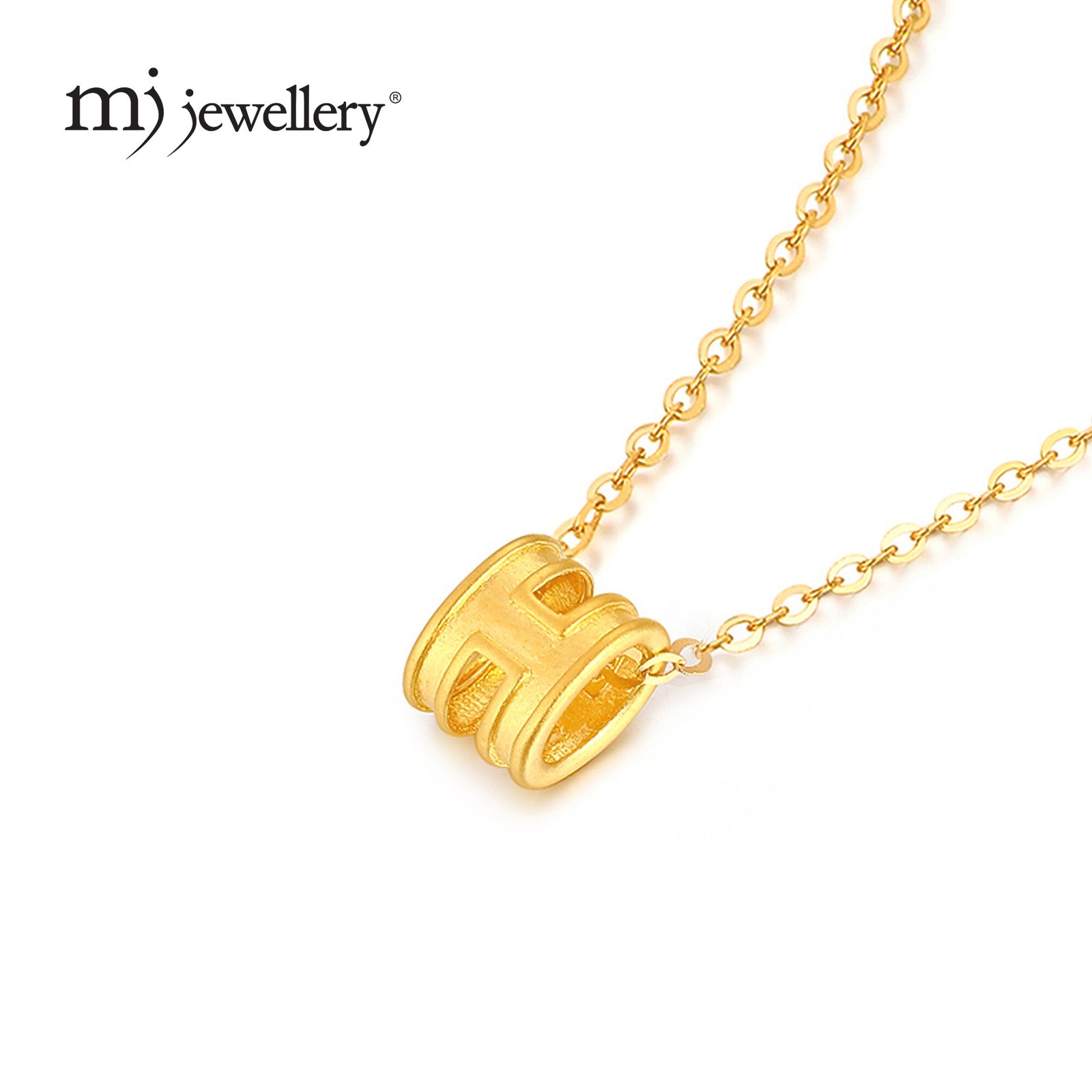 MJ Jewellery 999.9 Pure Gold Mini H Pendant B804 3