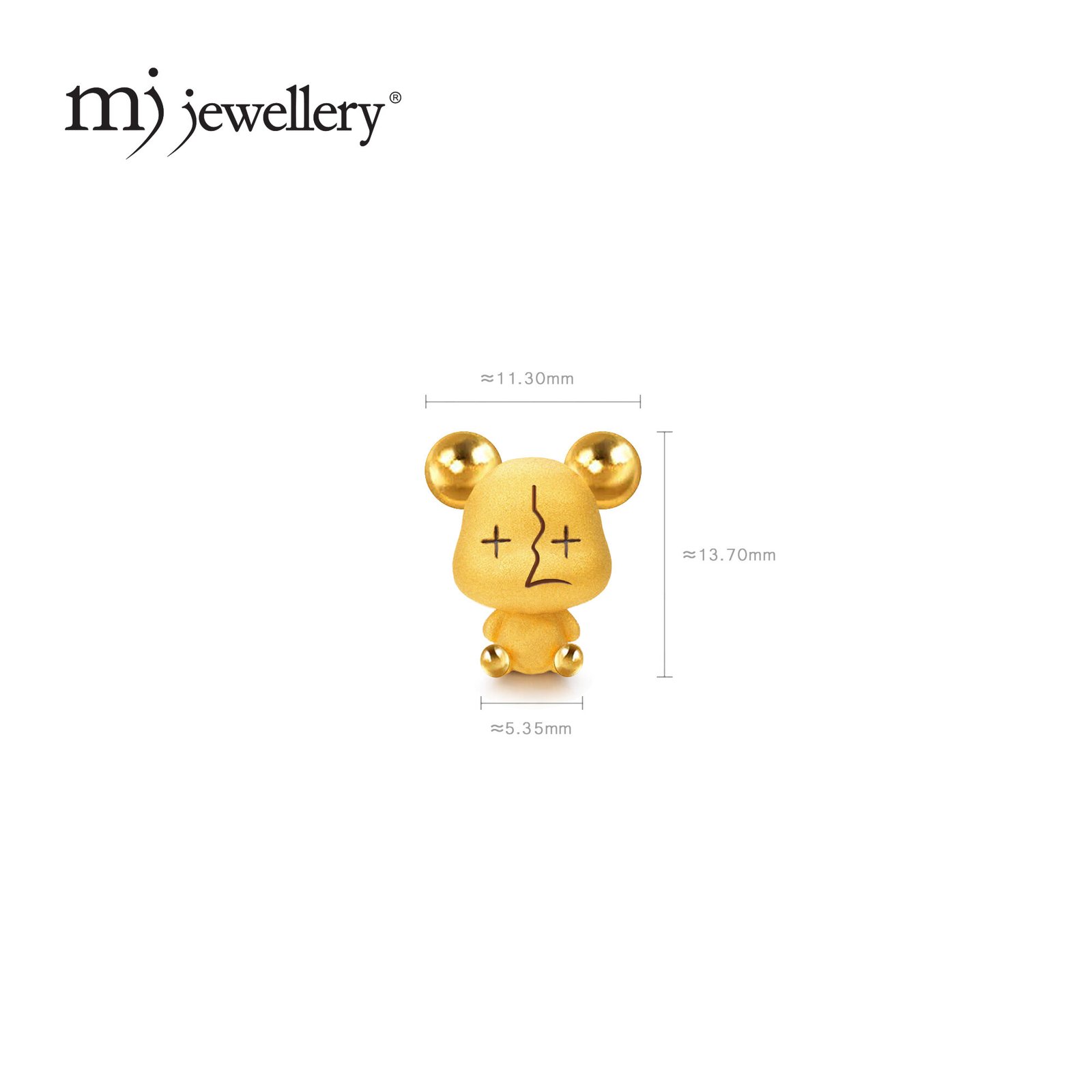 MJ Jewellery 999.9 Pure Gold Violent Bear Charm B637 2