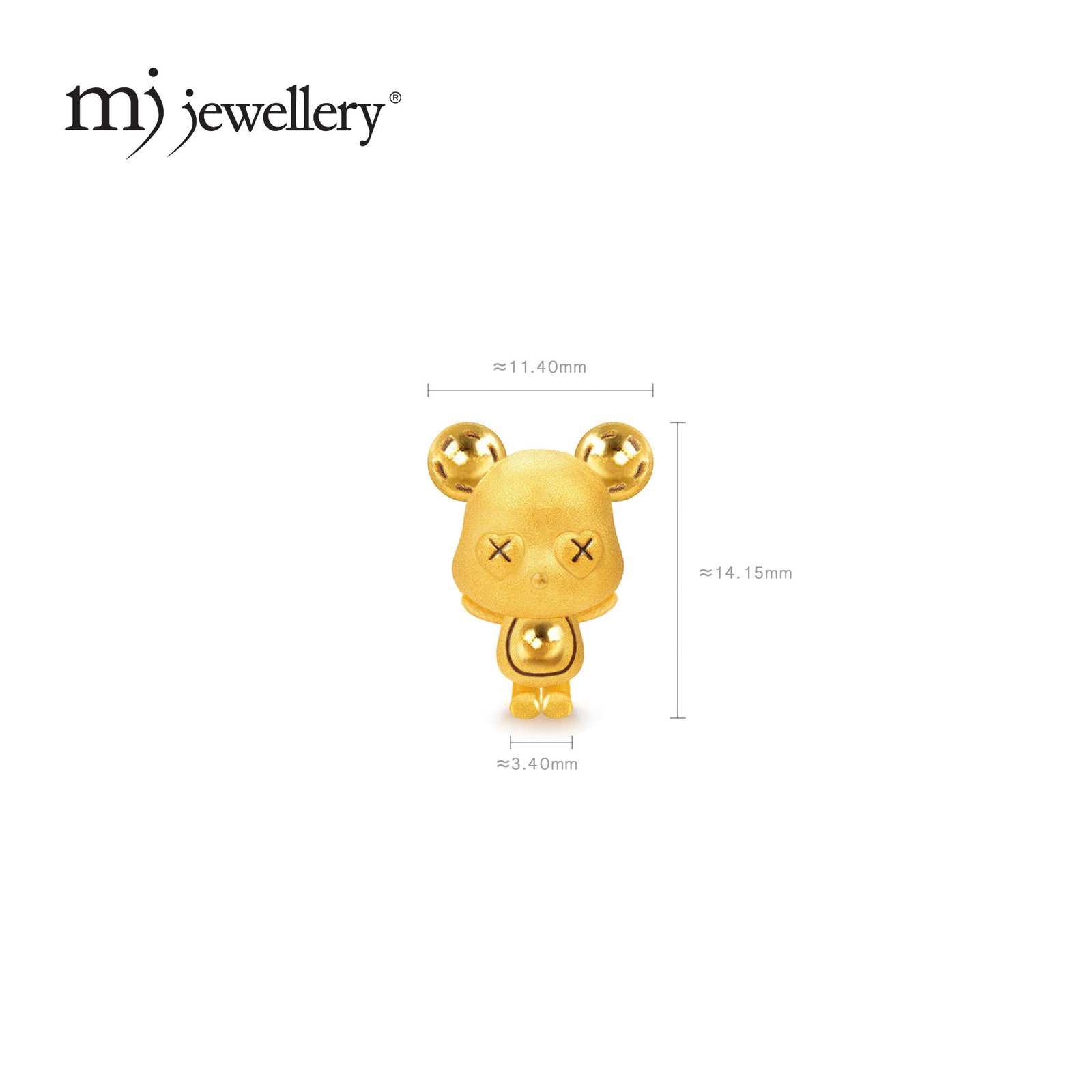 MJ Jewellery 999.9 Pure Gold Violent Bear Charm B637 4