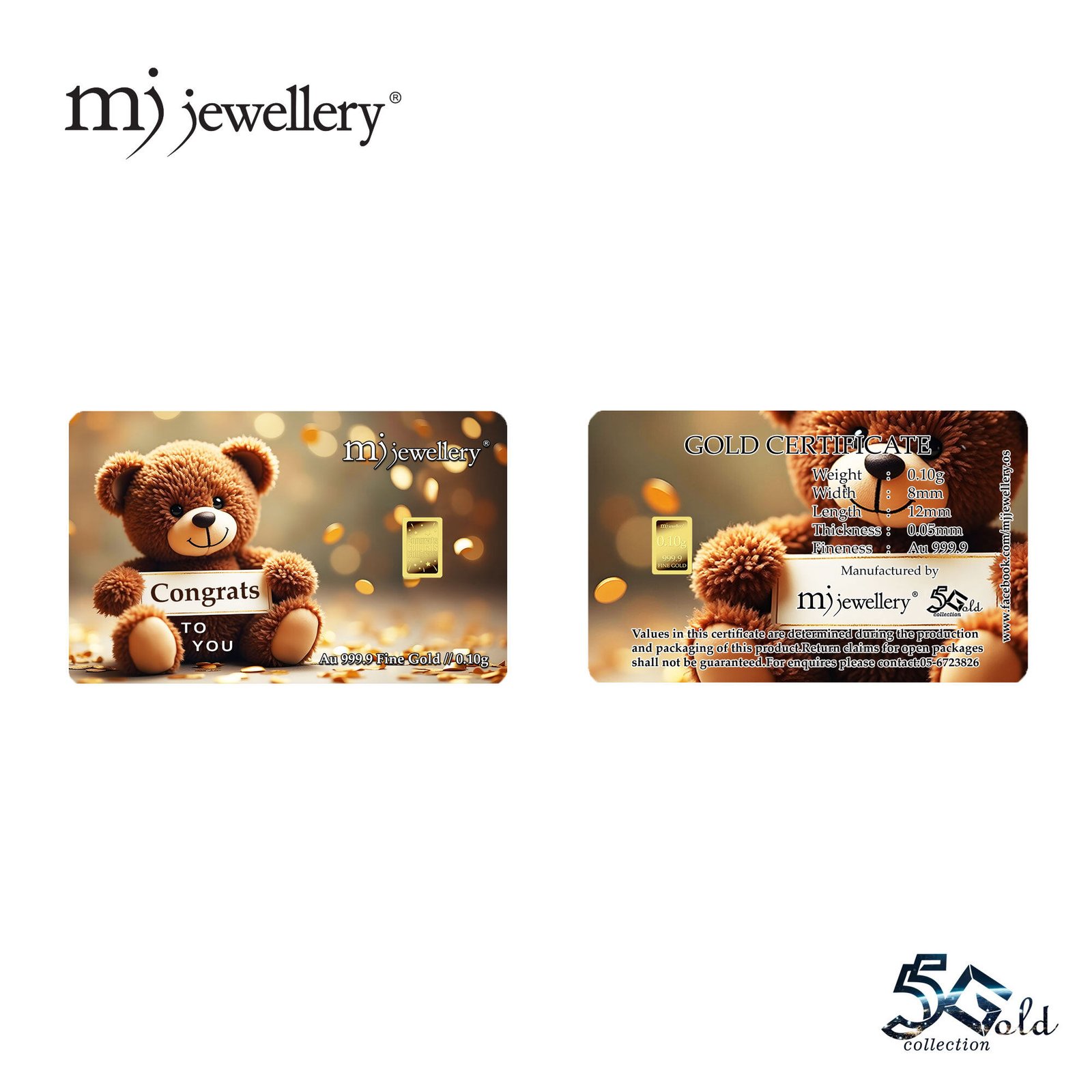 MJ Jewellery Congratulations Gold Bar F61 2