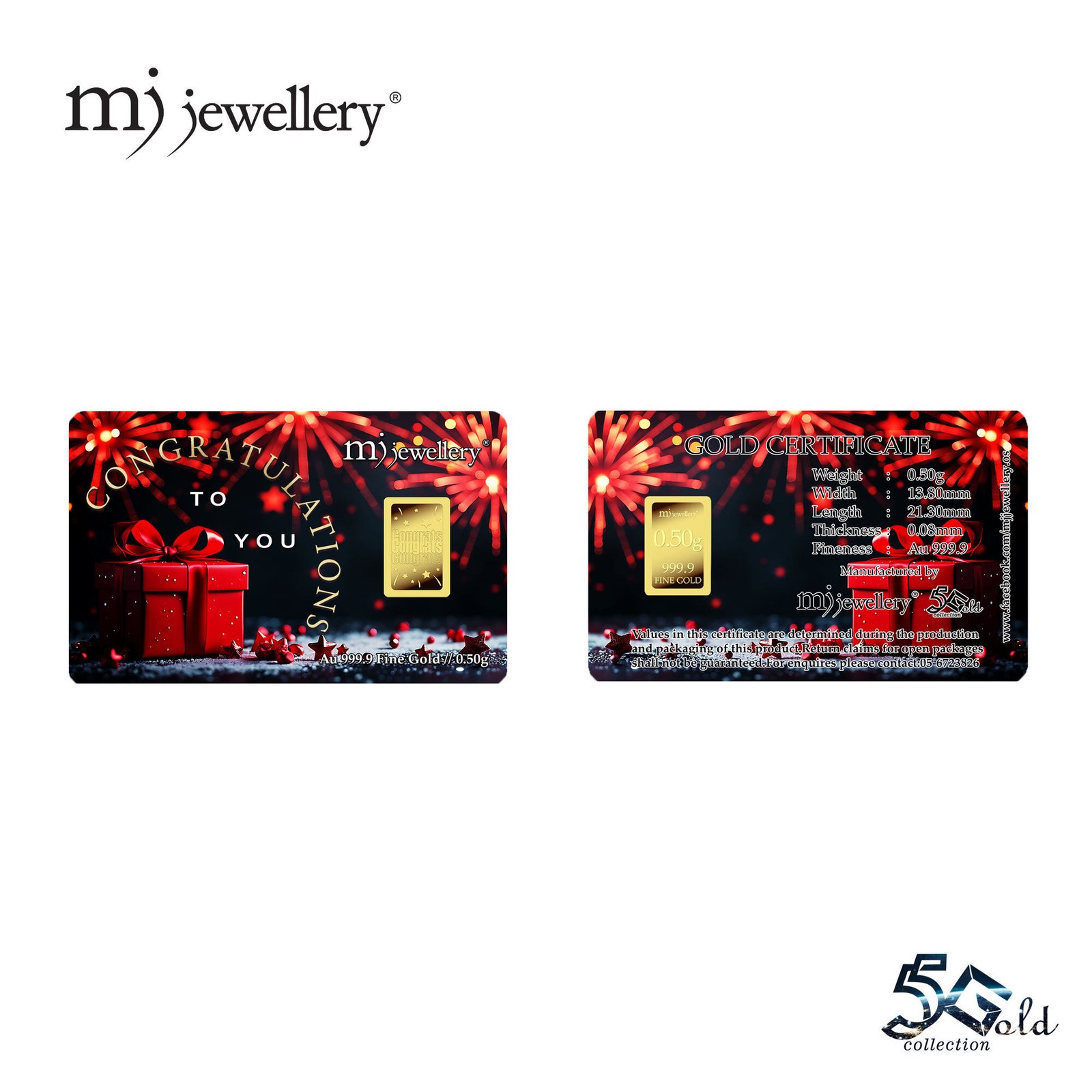 MJ Jewellery Congratulations Gold Bar F61 4