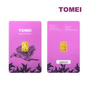 TOMEI Hornbill Gold Bar 1G Purple Card Fine Gold 999.9 1
