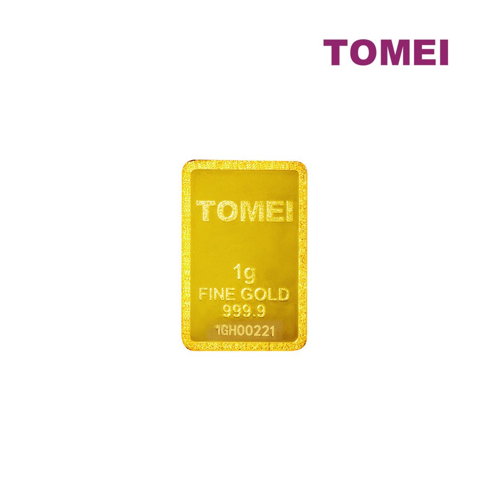 TOMEI Hornbill Gold Bar 1G Purple Card Fine Gold 999.9 3