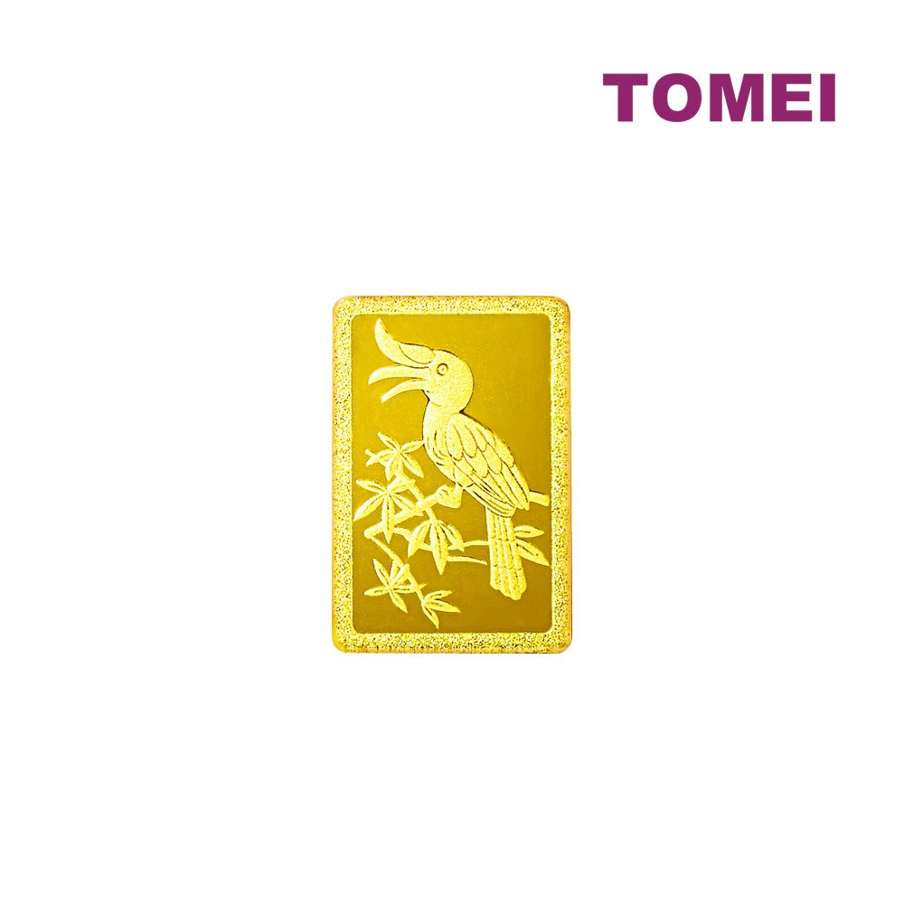 TOMEI Hornbill Gold Bar 1G Yellow Card Fine Gold 999.9 2