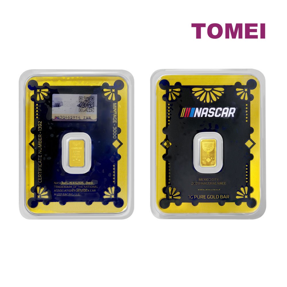 TOMEI Pamp NASCAR Mexico City 2025 1g Fine Gold Bar 999.9 3