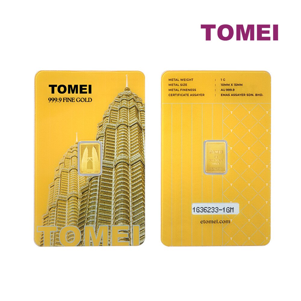 TOMEI Twin Towers Gold Bar 1g Fine Gold 999.9 7