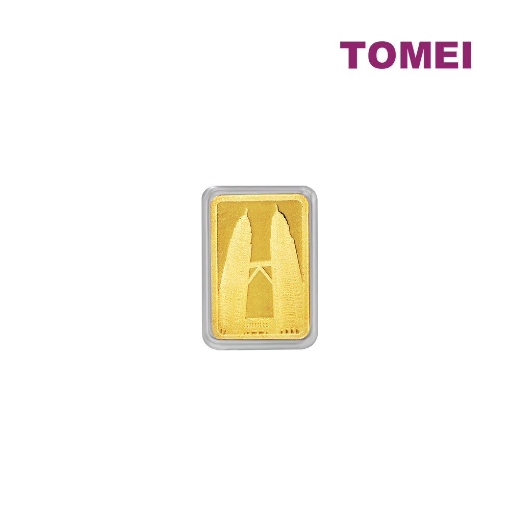 TOMEI Twin Towers Gold Bar 1g Fine Gold 999.9 9