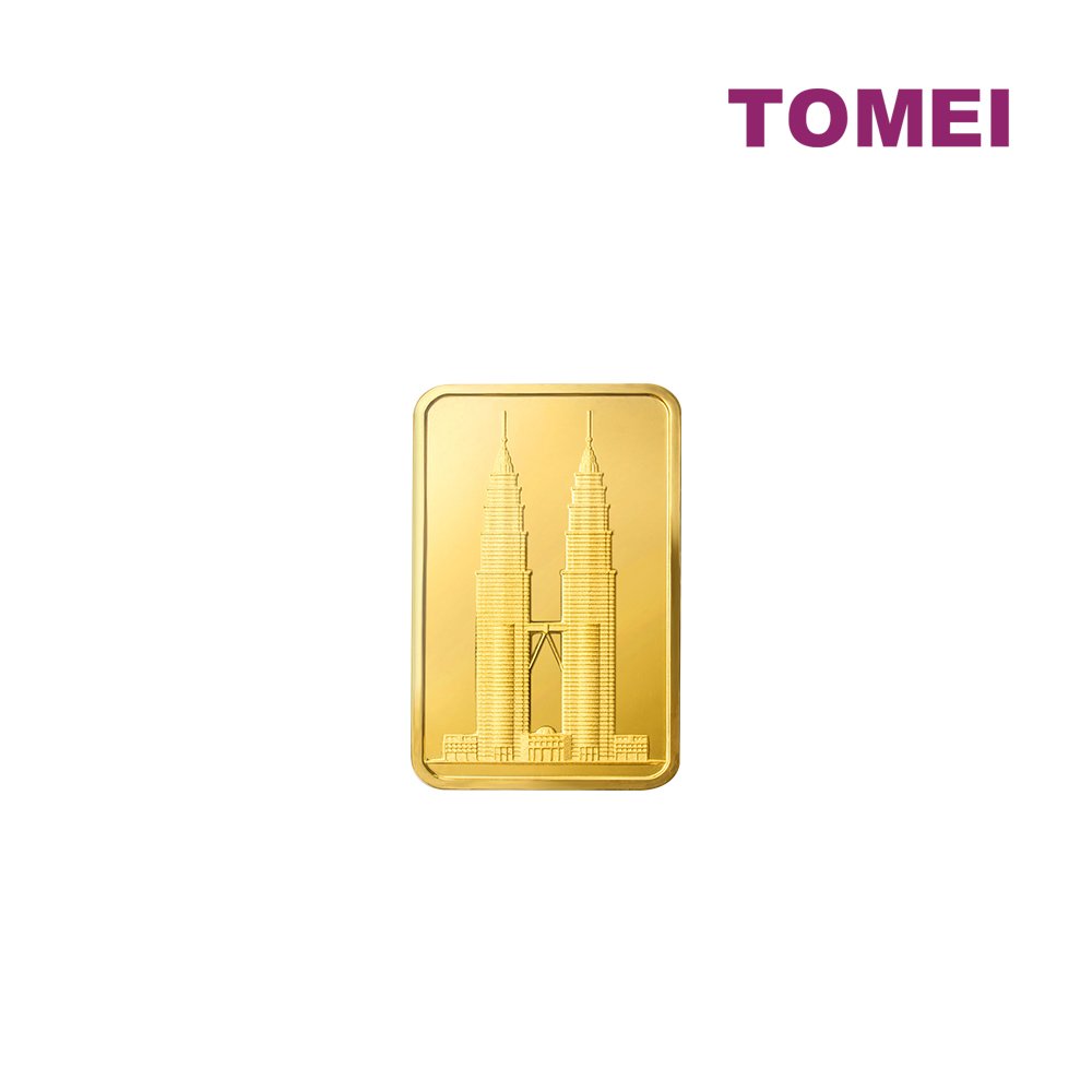 TOMEI Twin Towers Ketupat Gold Bar 1g Fine Gold 999.9 2