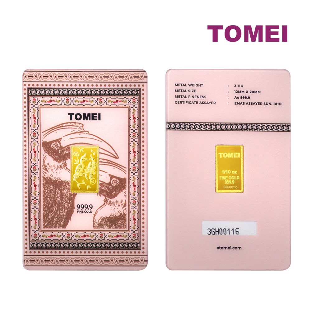 Tomei Hornbill Gold Bar 3.11G Pink Card Fine Gold 9999 1