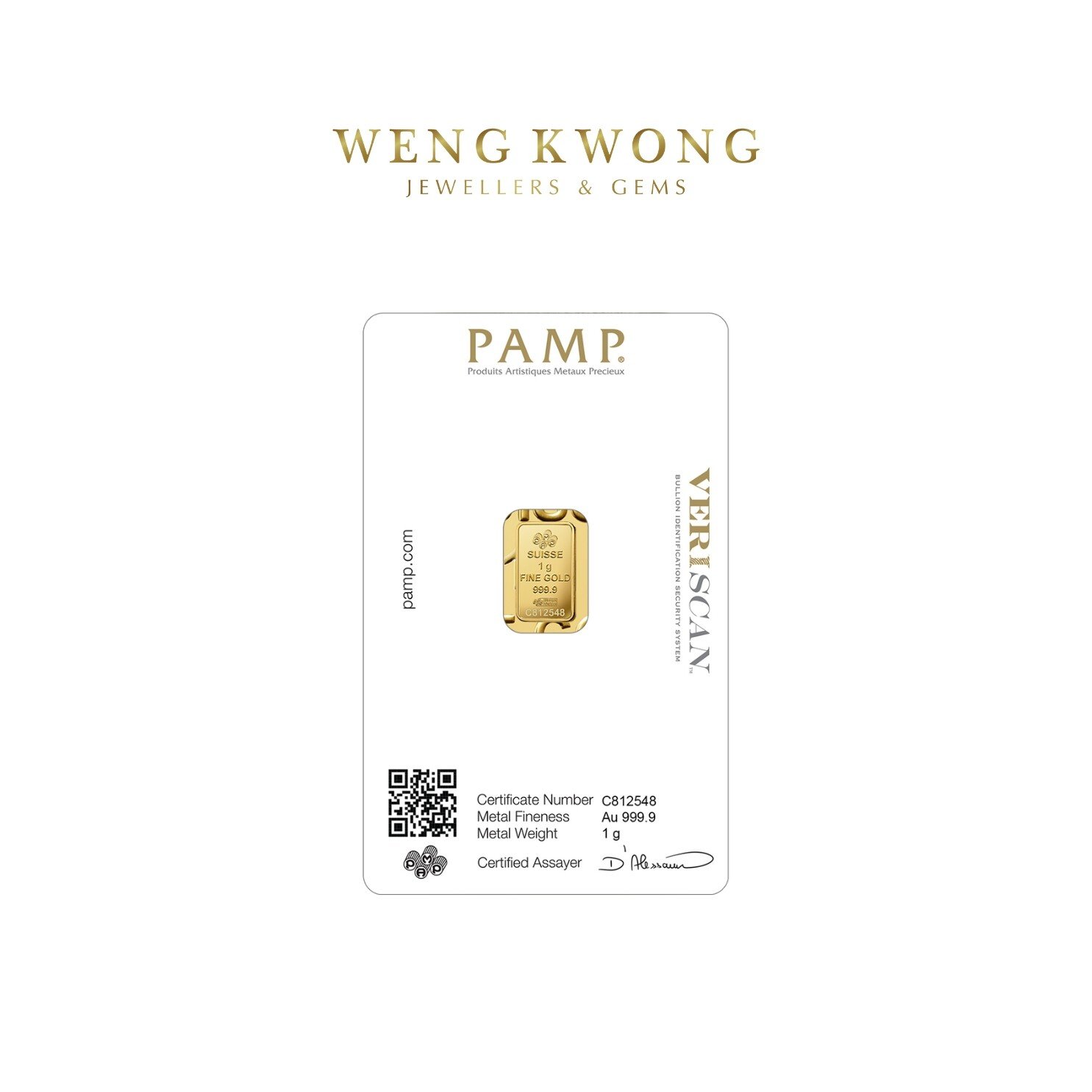 Weng Kwong 1g Pamp Suisse Gold Bar – Lady Fortuna (999.9) 4
